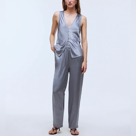 Madewell Pants - Madewell Straight-Leg Full-Length Pants in Satin